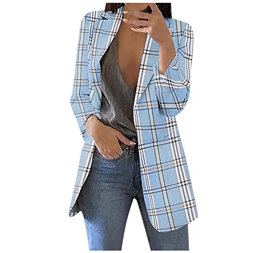 Womens Blazers Blazers Outfits for Women Turtle Neck Work Plaid Cardigan Fall Summer Blazers 2025