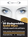 The Eye Doctor Eyelid Wipes x 80 - Blepharitis Eye Wipes for Dry, Sensitive & Itchy Eyes - Biodegradable Eyelid Cleansing Wipes - Preservative & Detergent Free - Eye Cleaning Wipes