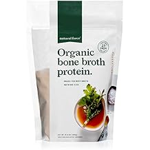 Natural Force - Pure Organic Bone Broth Protein Powder, Grass-Fed & Keto Certified, Types I, II & III Collagen, Unflavored, Perfect for Soups & Cooking, 10.8 oz