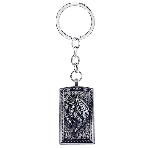 DoubleChin Elden Keychain - Dragoncrest Greatshield Talisman Metal Pendant Key Chain Ring
