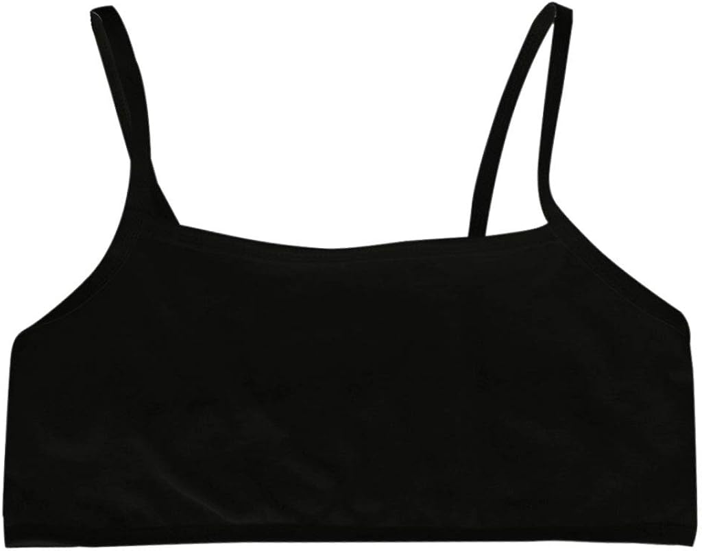 AOOPOO 8 Pezzi Crop Camisole In Cotone Morbido Per Ragazze Da 6 A 16 Anni, Reggiseno Sportivo E Di Formazione