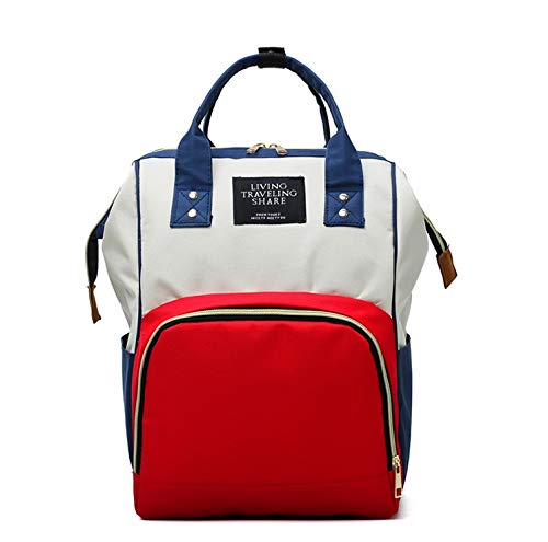 Kraptick Large Capacity Diaper Bag for Baby Care Multi-Function Waterproof Travel Nappy Bags Backpack Fashion Mummy Nursing Bag, Durable & Stylish Waterproof Maternity Travelling Backpack (Blue White)