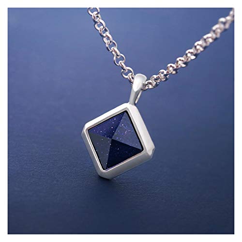 Colliers de couple en argent sterling et pendentif grès bleu