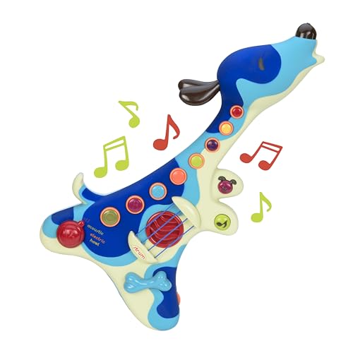 B. toys Woofer Guitarra infantil - guitarra eléctrica de juguete, instrumento con canciones, guitarra acústica y ladrido de perro - juguete para niños a partir de 2 años