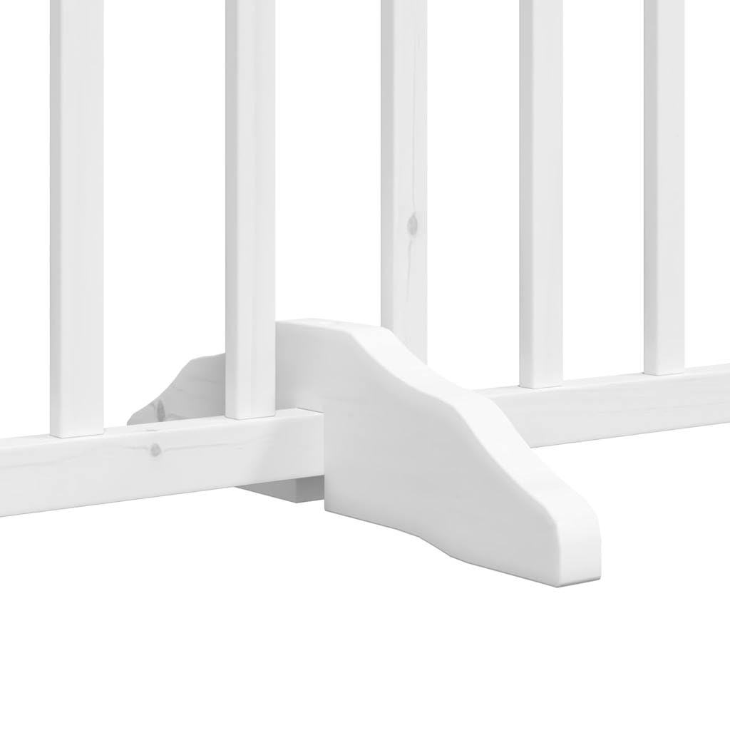 vidaXL Puerta de Perros Plegable 6 Paneles Madera Abeto Blanco 300 cm, Puerta para Mascotas, Puerta de Seguridad para Perros, Puerta para Perros de Seguridad