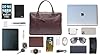 Obi Pelle – Leather Laptop Bag – Leather Laptop Bag Men/Women - Leather Messenger Bag - Stylish Office Briefcase for Men with Large Capacity & Adjustable Strap (Brown) #5