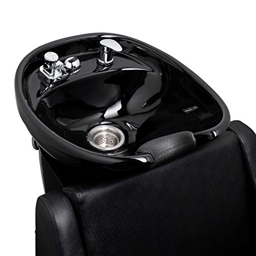 Omysalon Salon Shampoo Backwash Chair With Ceramic Bowl, Adjustable Leg Rest, Tilting Sink, Hair Washing Treatment Unit Station For Barber Shop Beauty Spa Equipment #TOP1