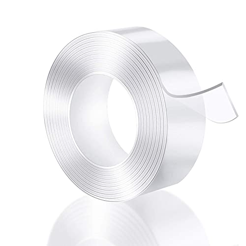 JeoPoom Cinta de Doble Cara Lavable, Reutilizable Traceless Grip Tape, Cinta Adhesiva Doble Cara Extra Fuerte, Transparente...
