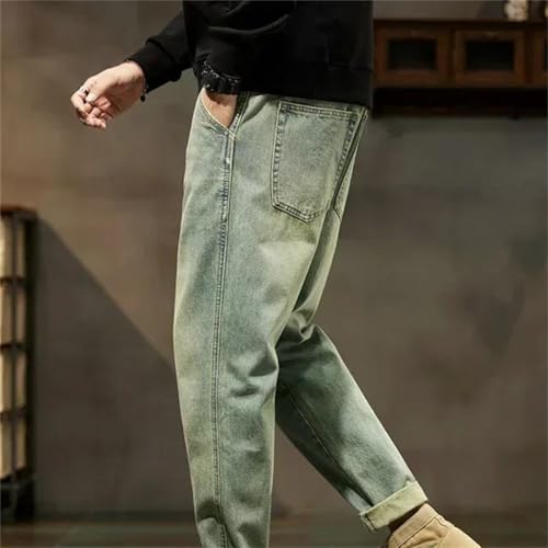 Men's Fall Winter Jeans – Loose Retro Solid Color Denim Pants Comfortable Trousers 6