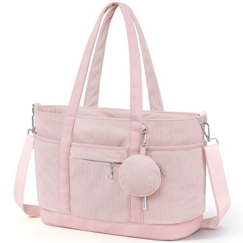 BESBESME Corduroy Tote with Cup Holder