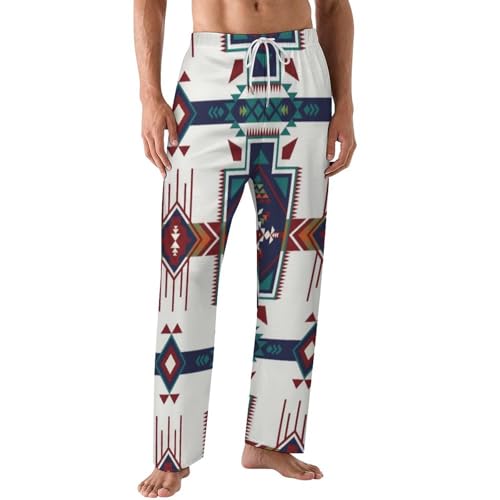 Native American Pattern Comfy Pajama Pants Adjustable Sleepwear Beach Pants for Men