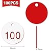 OFFCUP Plastic Number, 100pcs Engraved Numbered Tags, Plastic Number Tags ID Number Tags Discs Number Tags Table Numbers for Hotel Mailbox Gym School Office (1-100 White) #1