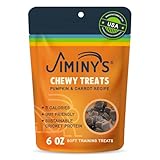 Jiminy's Chewy Cricket Training Treats for Dogs, Low Calorie, Hypoallergenic, Made in USA, 6oz, Pumpkin & Carrot (Pack of 1)