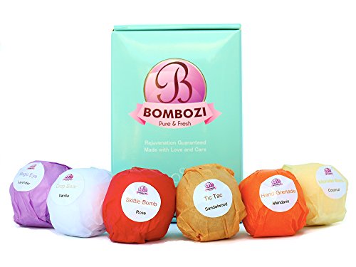 Bath Bombs Gift Set - Bombozi |Lush Essential Oils Bubble Bath Bomb With Shea Butter - Skin Moisturizer |Birthday Gifts For Women, Men, Kids, Wife, Mom| 6 x 2.5 oz