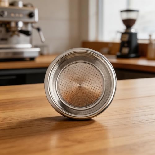 Panier filtrant en acier inoxydable de 58 mm pour machine à expresso semi-automatique, porte-filtre sans fond avec maille ultra fine, argenté (1 tasse)