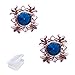 Produktbild YouU Mode Kleidung Herrenanzüge Kreuz Brosche Kragennadel Diamant Revers Kragen Bluse koreanische Blume Corsage, Blau mit Aufbewahrungsbox