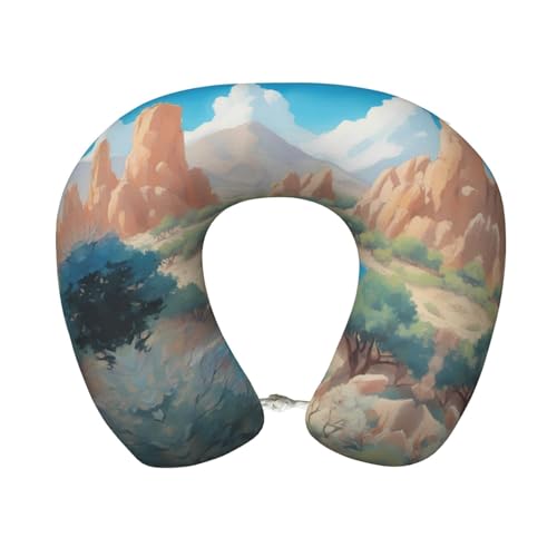 Almohada de espuma viscoelástica U para viaje miniatura 1