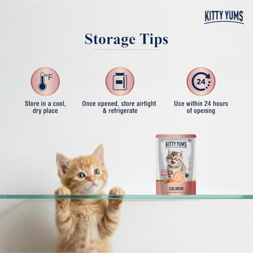 Image of Kitty Yums Kitten Wet Mousse 80g(4+1) Pack of 5, 400g | Salmon | Rich in Protein | Promotes Hydration & Easy to Digest | No Artificial Flavours | Packed with Essential Vitamins & Antioxidants