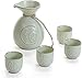 ZCY 5-teiliges Sake-Set, Weingläser aus schwarzer Glasurkeramik mit Korkstopfen, traditionelle Bastelbecher, für kalten/warmen/heißen Sake/Shochu/Tee
