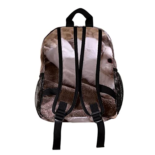 Mochilas para niños escolares de conejo blanco ideales para excursiones al aire libre 2