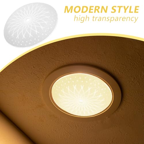 Image of jojofuny Ceiling Lamp Shade Decorative Ceiling Tiles Clear Light Cover Fixture Cover Pendant Lamp Shade Lighting Fixture Shade Led White European Style Glass Need to Connect