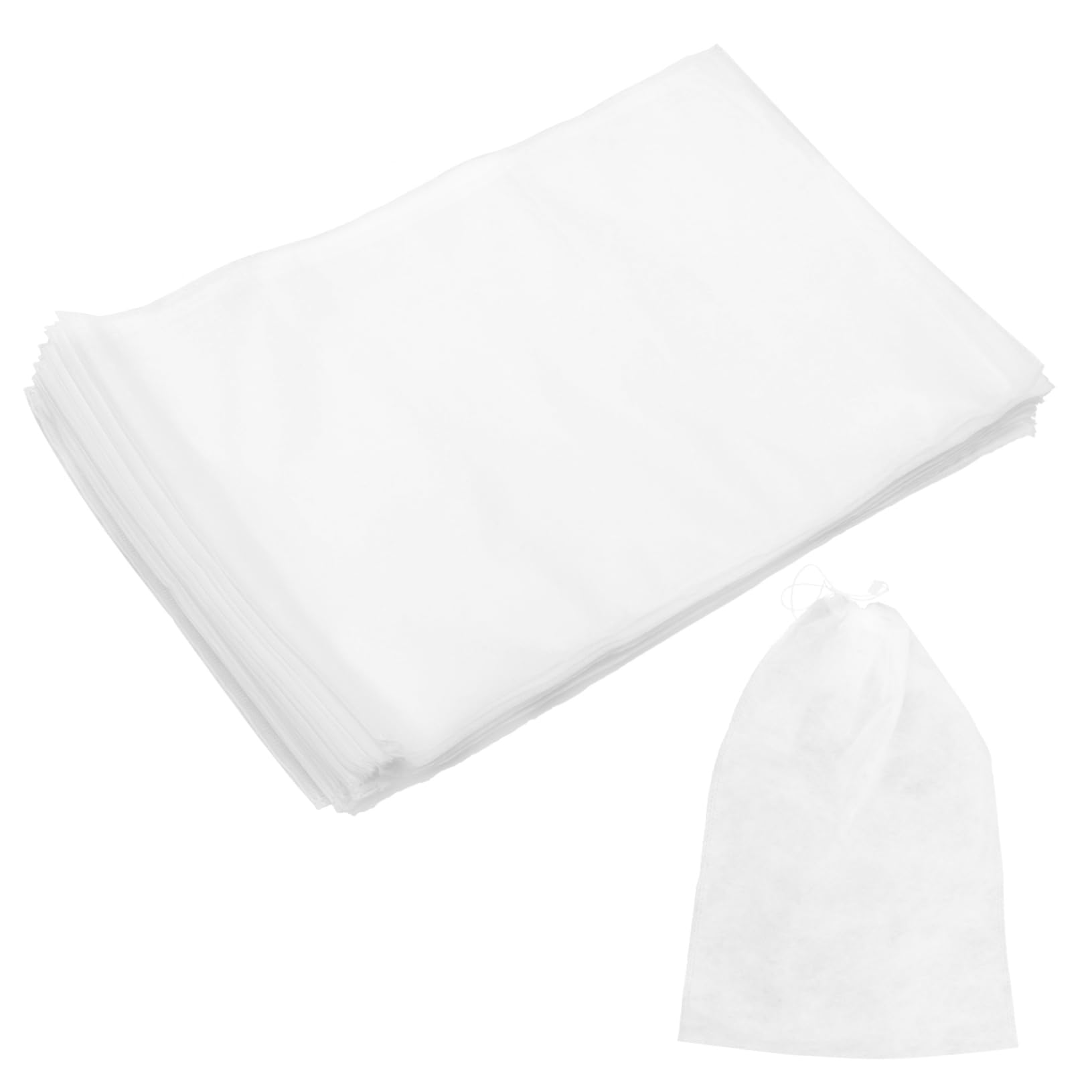 Beavorty Sacchetti Facile Identificazione Contenuto 50 Pezzi per Scarpe da Viaggio Non Tessuto Bianco, Borsa Porta Scarpe Anti Polvere Grande 32x48 Cm per Casa e Viaggio