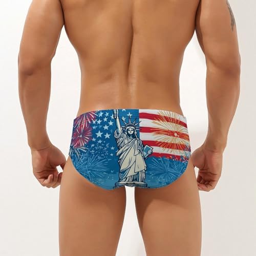USA Flag New York City Mens Swim Briefs Quick Dry Swim Trunk Bikini Underwear Swimsuit2
