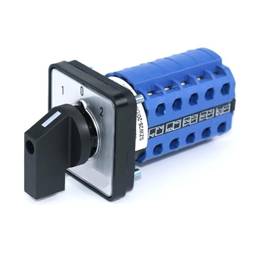 Commutateur rotatif de transfert SZW26 20A inverseur triphasé 1-0-2 pour montage sur panneau 48x48mm