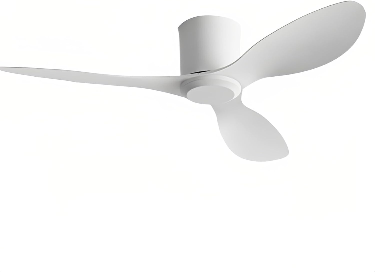 Indoor Ceiling Fan No Light - 6 Speeds/Reversible Silent DC Motor/3 ABS Blades - Silent Fan with Remote - for Bedroom/Farmhouse/Patio(White,42in(107cm))