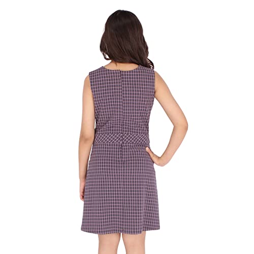 Image of Cutecumber Girls Georgette Checkered Mauve Shift Dress with Short Shrug. CC6741D-MAUVE