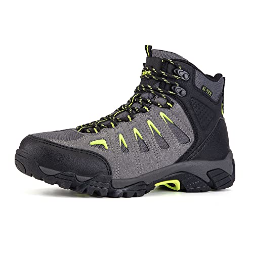 Men s Waterproof Hiking Boots Non-Slip Lightweight Outdoor Mid Top Ankle Boot Breathable Hiker Work Trekking Shoes