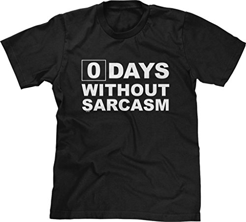 Blittzen Mens Zero Days Without Sarcasm, 2XL, Black