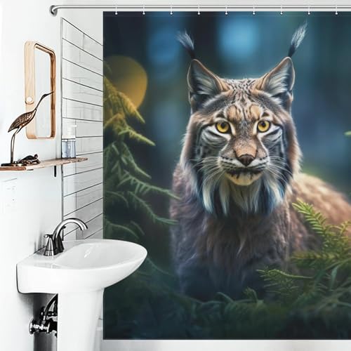 Rideau de douche tissu polyester imperméable lavable en machine Lynx - 6