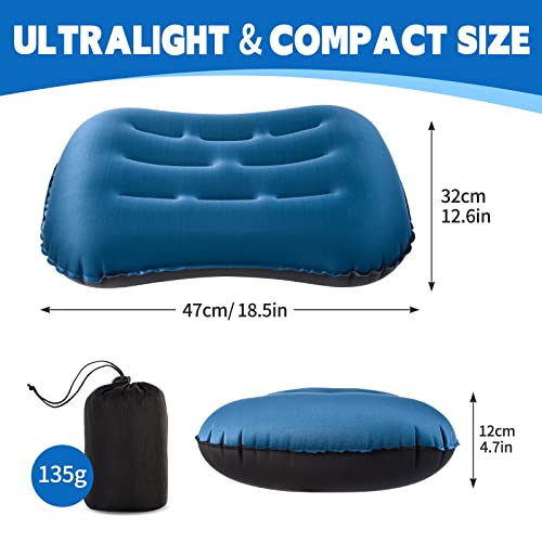 Vicksongs Inflatable Camping Pillow For Sleeping Ultralight - Camp Pillow, Inflatable Pillow For Camping, Camping Inflatable Pillow, Hiking Pillow, Backpacking Pillow (Royal Blue) #TOP4