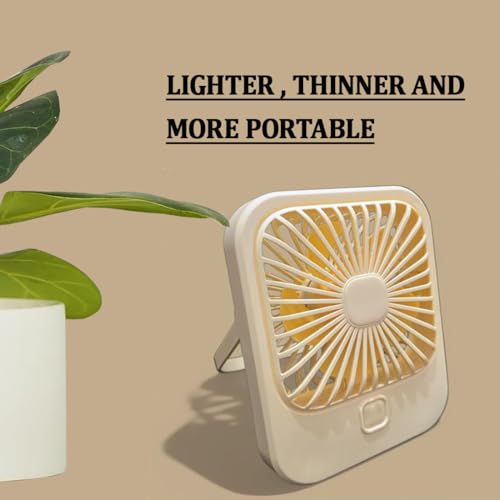 Image of Litehom Small Desk Fan, 2000mAh Rechargeable Fan Battery Powered, 180Foldable Portable Fan, 3 Speeds Adjustable USB Fan Silent Powerful for Home Office Travel Outdoor (WHITE)