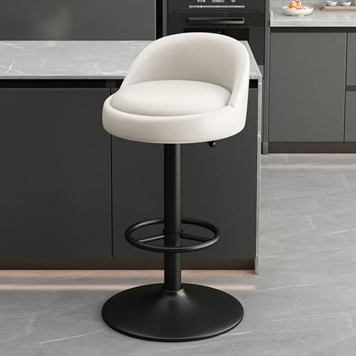 Moderno taburete de bar giratorio con respaldo y reposapiés, fácil montaje para cocina o comedor