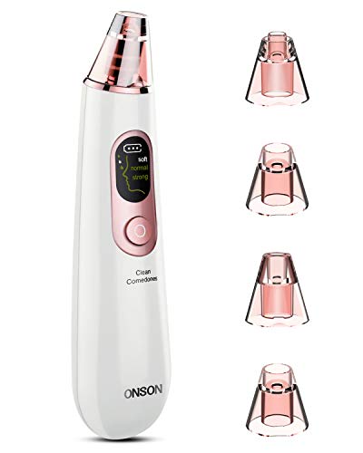 Upgrade Blackhead Remover Vacuum,ONSON Pore Vacuum Facial Pore Cleanser Electric Acne Comedone Extractor Kit with 4 Adjustable Suction Force for All Skin (Wire Charging)
