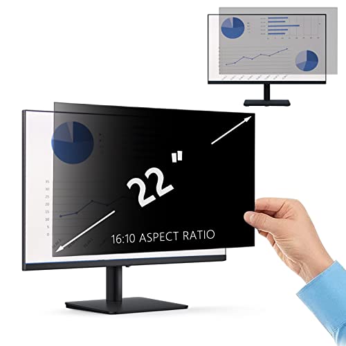 PaceBid 22 Inch Privacy Screen Filter for 16:10 Aspect Ratio Laptop/Computer Monitor Anti-scratch Anti-Glare Protector Anti-Spy Protector Film Filter Privacy Widescreen Display (22"