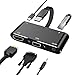 Produktbild USB C auf VGA HDMI Adapter, Welltop 5 in 1 USB 3.1 Typ C zu 1080P VGA 4K HDMI mit Audio/USB-C Lad
