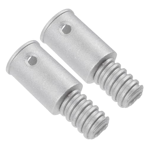 Healeved 2pcs Adapter Telescopic Rod Extension Pole Adapter Threaded Handle Tips Push Broom Handle Broom Handle Threaded End Handle Tips for Poles Connector Mop Pole Adapter Metal