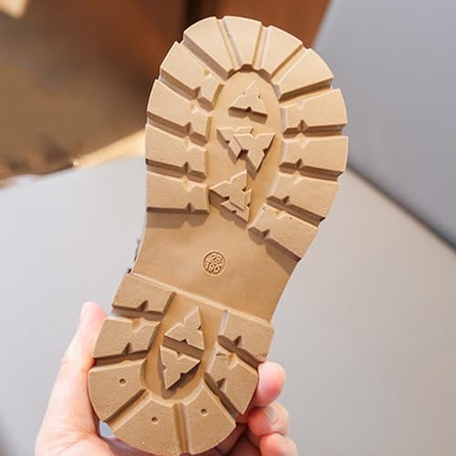 Girl Boots Kids Ankle Boots Chunky Low Heel Booties Western Walking Shoes Combat Ankle Work Boots with Zipper4