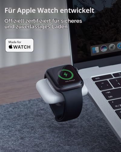 ESR Tragbares Ladegerät, Zertifiziert, klein & tragbar, Abdeckung, schnelle magnetische USB-C-Aufladung für Apple Watch Ultra… – Ansicht 2