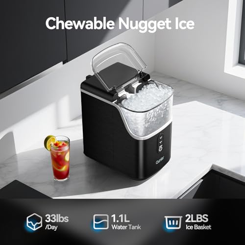 Fabricadora de hielo portátil 33 lbs diaria acero negro miniatura 2