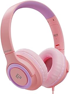 INFURTURE Kids Headphones with Microphone for Children Boys Girls, Volume Limit 94dB, On Ear Headphones,Wired Headphones for Teens School, Travel, Compatible with Cellphones, Tablets, PC, Kindle