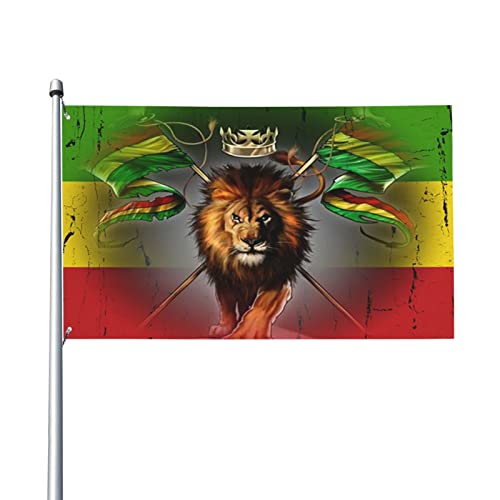 Drapeau Rasta Lion de Judah Art Extérieur Jardin Cour Décoration Extérieure 0,9 x 1,5 m