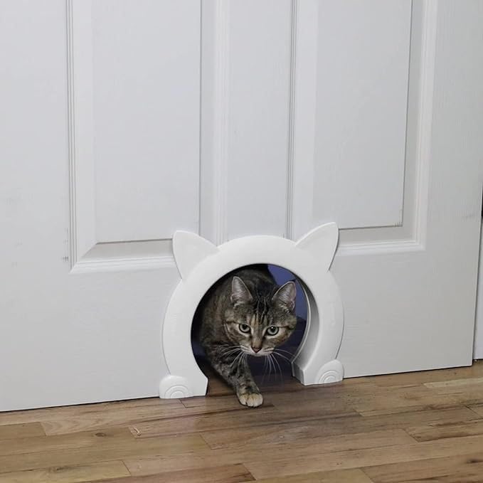 Versatile 4-Way Locking pet Door for Cats and Small Dogs White