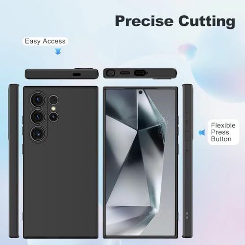 Image of Back Cover for Samsung Galaxy S24 Ultra 5G | Full Camera Protection | Premium Liquid Silicon Case | Flexible Bumper Case for Samsung Galaxy S24 Ultra 5G (Black)