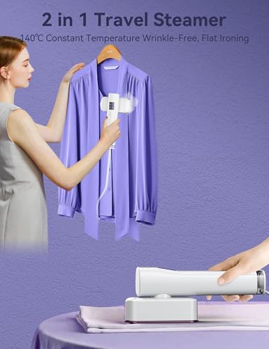 Image of Sundu Travel Steamer for Clothes,25g /min Steam Portable Handheld Garment Steamer,20mins Runtime & 110ml Large Tank,15s Fast Heat-up,Wrinkle Remover for Travel, Home, Office