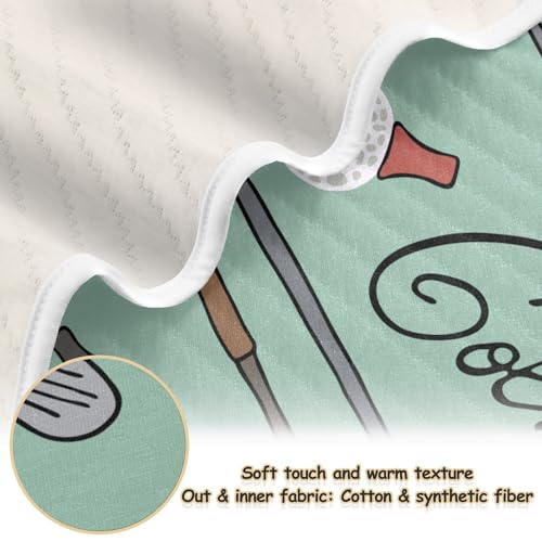 Image of Golf Cartoon Baby Blankets Soft Warm Crib Stroller Blanket for Toddler Newborn Girls Boys 30x40in