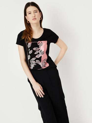 Image of Max Women's Cotton Regular Fit Graphic Printed T-Shirt - Pack of 2